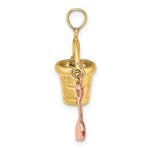 Load image into Gallery viewer, 14k Yellow Rose Gold Ocean City NJ New Jersey Beach Bucket Pail Shovel 3D Pendant Charm
