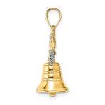 Charger l&#39;image dans la galerie, 14k Yellow White Gold Two Tone Liberty Bell Philadelphia PA Pennsylvania Pendant Charm
