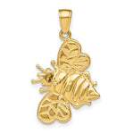 Charger l&#39;image dans la galerie, 14k Yellow Gold and Rhodium Two Tone Bee Bumblebee 3D Pendant Charm
