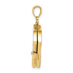 이미지를 갤러리 뷰어에 로드 , 14k Yellow Gold and Rhodium Footprints in the Sand Prayer Book 3D Pendant Charm
