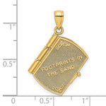 Charger l&#39;image dans la galerie, 14k Yellow Gold and Rhodium Footprints in the Sand Prayer Book 3D Pendant Charm
