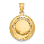 Afbeelding in Gallery-weergave laden, 14k Yellow Gold and Rhodium Police Hat Cap 3D Pendant Charm
