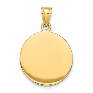 14k Yellow Gold and Rhodium Police Hat Cap 3D Pendant Charm