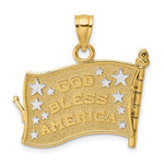Lade das Bild in den Galerie-Viewer, 14k Yellow Gold and Rhodium USA American Flag Book Pledge of Allegiance 3D Reversible Opens Pendant Charm

