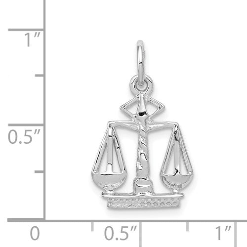 14k White Gold Justice Scales Pendant Charm