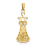 Charger l&#39;image dans la galerie, 14K Yellow Gold and Rhodium Dress with Flower Pendant Charm
