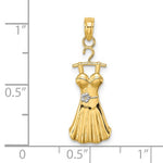 Załaduj obraz do przeglądarki galerii, 14K Yellow Gold and Rhodium Dress with Flower Pendant Charm
