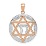 Load image into Gallery viewer, 14k Rose Gold Rhodium Star of David Chai Pendant Charm
