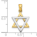 Load image into Gallery viewer, 14k Yellow White Gold Two Tone Star of David Pendant Charm
