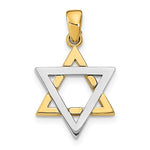 Load image into Gallery viewer, 14k Yellow White Gold Two Tone Star of David Pendant Charm
