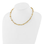 Kép betöltése a galériamegjelenítőbe: 14k Yellow Gold Elongated Link Ball Necklace Chain 18 inches Made to Order
