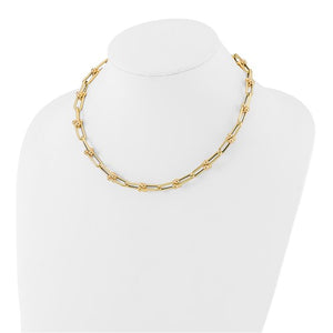 14k Yellow Gold Elongated Link Ball Necklace Chain 18 inches Made to Order