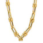 Afbeelding in Gallery-weergave laden, 14k Yellow Gold Elongated Link Ball Necklace Chain 18 inches Made to Order
