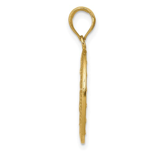 14k Yellow Gold Blessed Virgin Mary Miraculous Medal Oval Pendant Charm