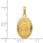 Charger l&#39;image dans la galerie, 14k Yellow Gold Blessed Virgin Mary Miraculous Medal Oval Pendant Charm
