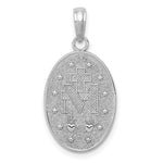 Lataa kuva Galleria-katseluun, 14k White Gold Blessed Virgin Mary Miraculous Medal Oval Pendant Charm

