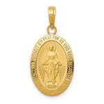 Carregar imagem no visualizador da galeria, 14k Yellow Gold Blessed Virgin Mary Miraculous Medal Oval Pendant Charm
