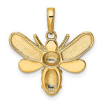 Lade das Bild in den Galerie-Viewer, 14k Yellow Gold and Rhodium Two Tone Bee Bumblebee Diamond Cut Pendant Charm
