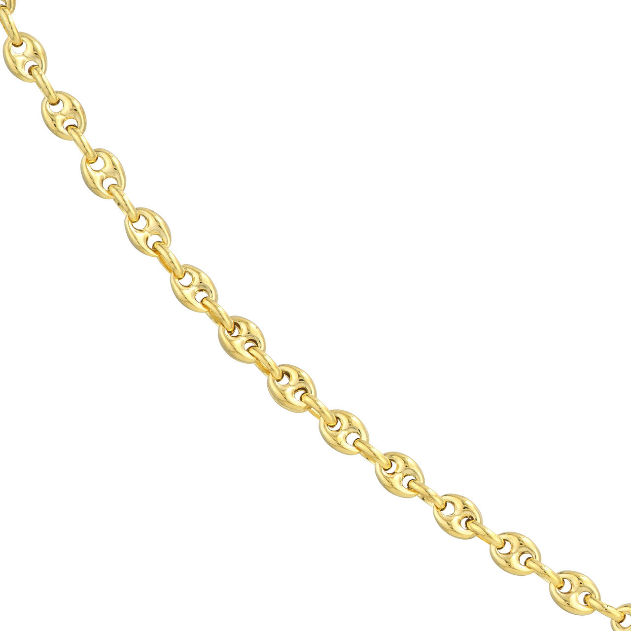 14K Yellow Gold 3.7mm Puff Mariner Bracelet Anklet Choker Pendant Necklace Chain