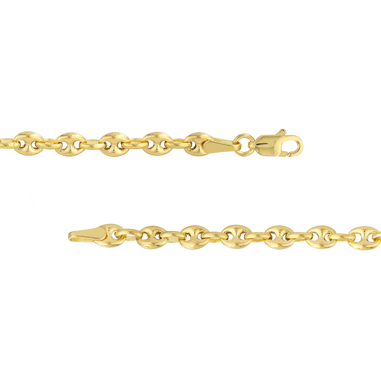 14K Yellow Gold 3.7mm Puff Mariner Bracelet Anklet Choker Pendant Necklace Chain
