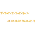 Kép betöltése a galériamegjelenítőbe: 14K Yellow Gold 10mm Puff Mariner Bracelet Anklet Choker Pendant Necklace Chain
