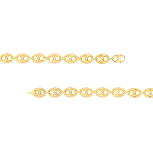 14K Yellow Gold 10mm Puff Mariner Bracelet Anklet Choker Pendant Necklace Chain