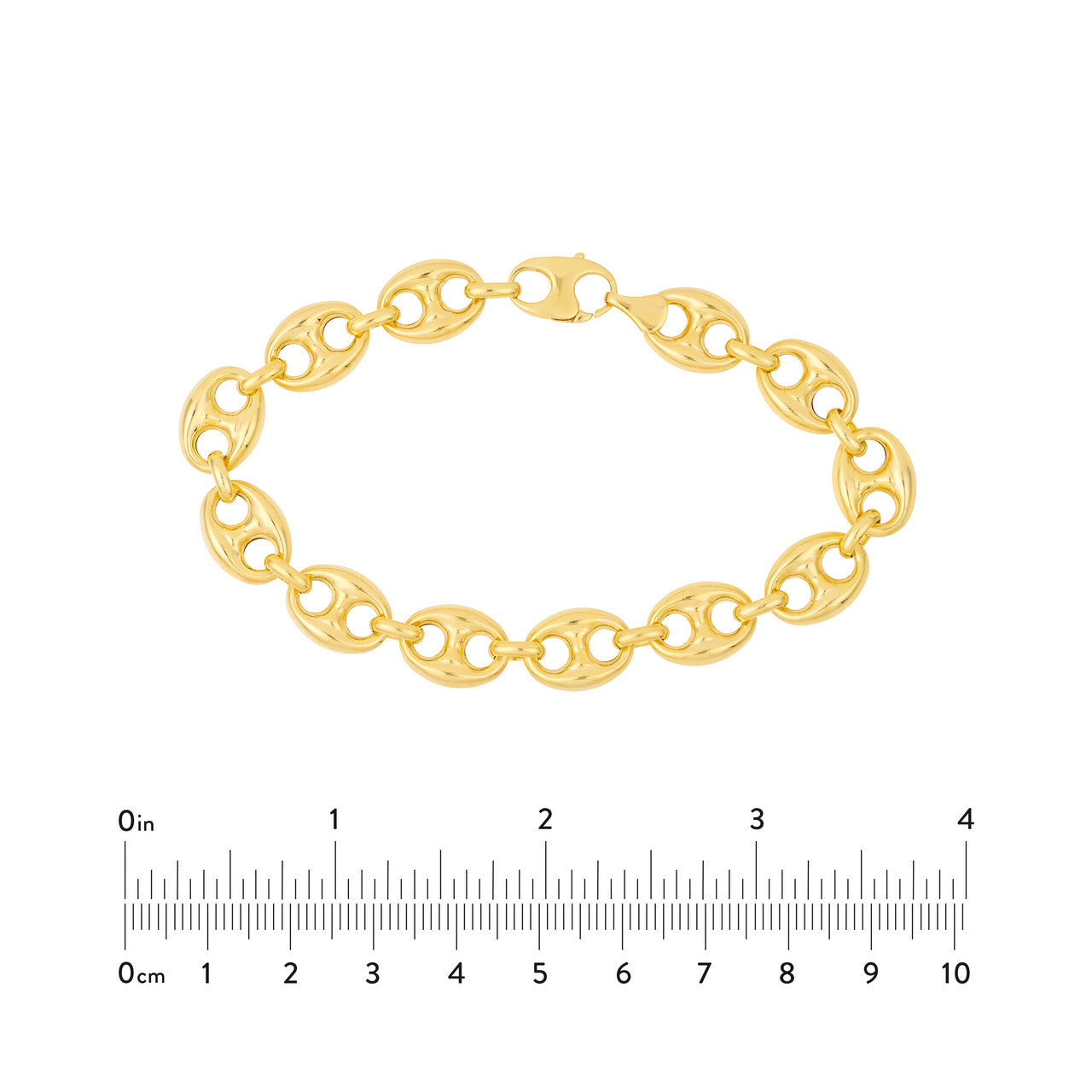 14K Yellow Gold 10mm Puff Mariner Bracelet Anklet Choker Pendant Necklace Chain