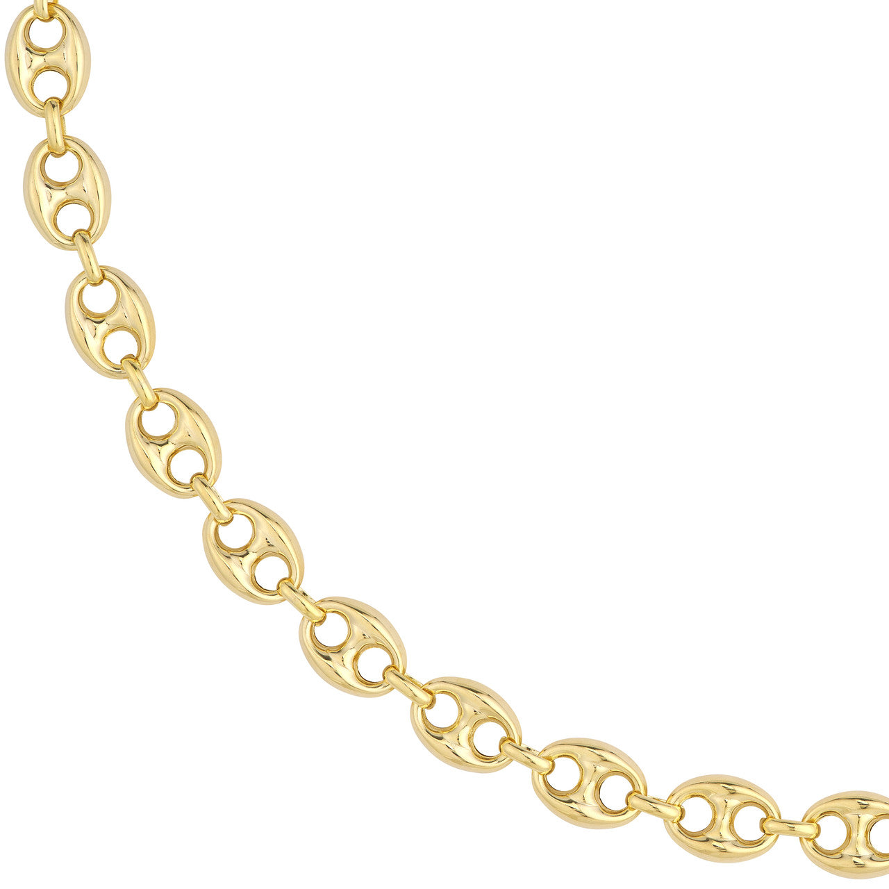 14K Yellow Gold 10mm Puff Mariner Bracelet Anklet Choker Pendant Necklace Chain