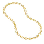 Indlæs billede til gallerivisning 14K Yellow Gold 10mm Puff Mariner Bracelet Anklet Choker Pendant Necklace Chain
