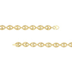 Załaduj obraz do przeglądarki galerii, 14K Yellow Gold 10mm Puff Mariner Bracelet Anklet Choker Pendant Necklace Chain
