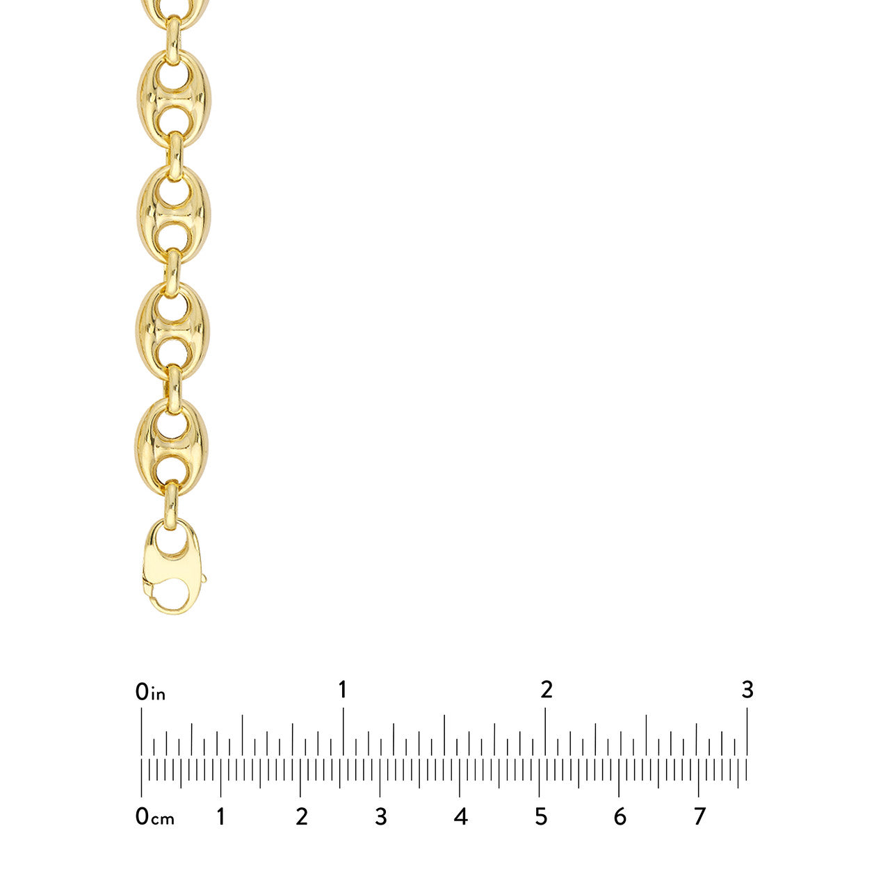 14K Yellow Gold 10mm Puff Mariner Bracelet Anklet Choker Pendant Necklace Chain