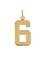 Cargar imagen en el visor de la galería, 14k Yellow Gold Number 6 Six Pendant Charm
