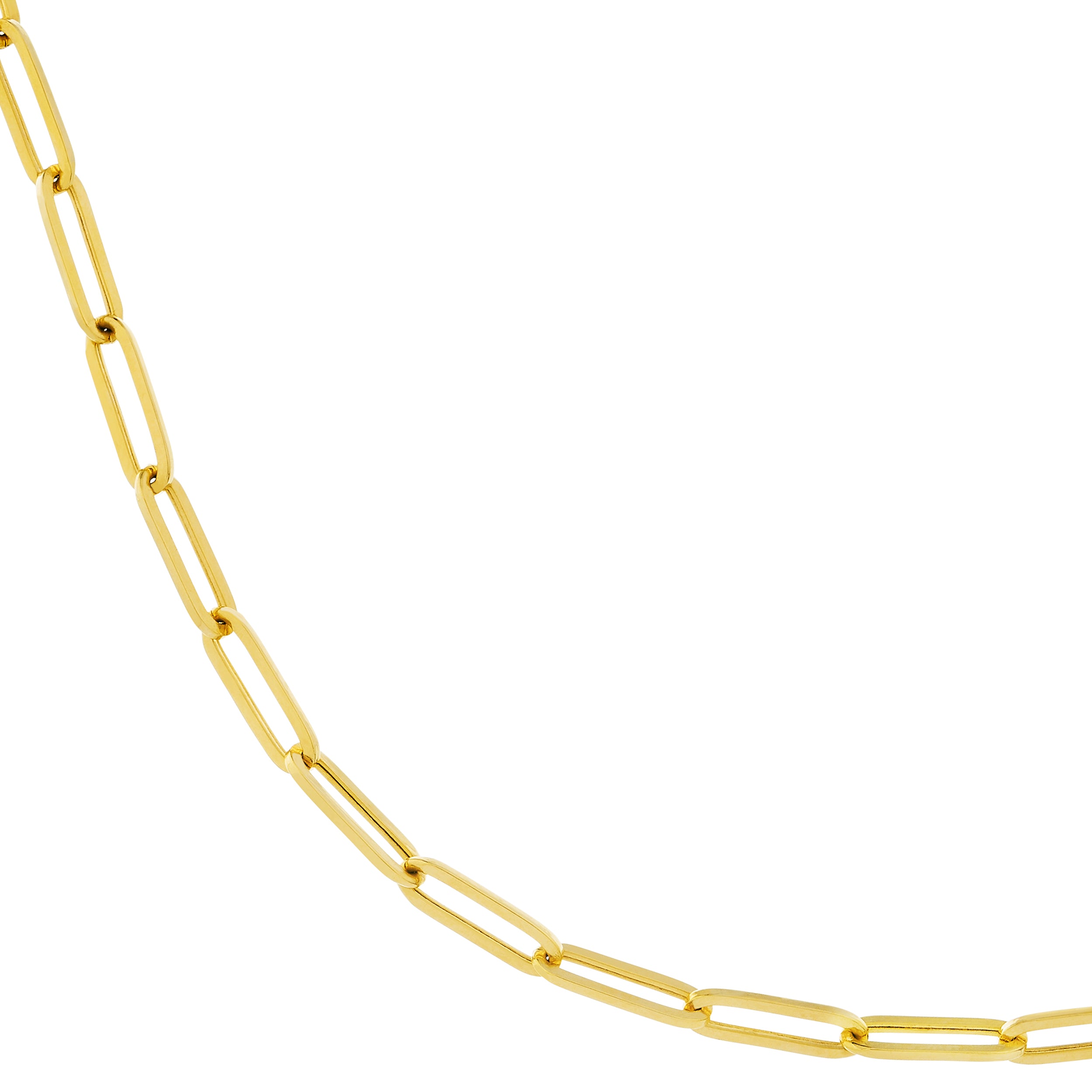 14k Yellow Gold Paper Clip Link Split Chain with End Rings 20 inches for Necklace Anklet Bracelet for Push Clasp Lock Connector Bail Enhancer  Pendant Charm Hanger