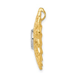 Indlæs billede til gallerivisning 14K Yellow Gold Genuine Diamond Crown Chakra Sahasrara Chain Slide Pendant Charm
