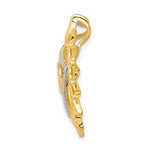 Charger l&#39;image dans la galerie, 14K Yellow Gold Diamond Vishuddha Throat Chakra Chain Slide Pendant Charm
