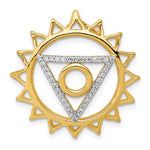 Загрузить изображение в средство просмотра галереи, 14K Yellow Gold Diamond Vishuddha Throat Chakra Chain Slide Pendant Charm
