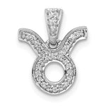 將圖片載入圖庫檢視器 14k White Gold Genuine Diamond Taurus Zodiac Horoscope Pendant Charm
