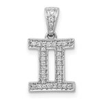 Charger l&#39;image dans la galerie, 14k White Gold Genuine Diamond Gemini Zodiac Horoscope Pendant Charm
