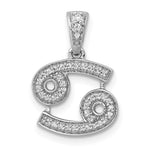 Carica l&#39;immagine nel visualizzatore di Gallery, 14k White Gold Genuine Diamond Cancer Zodiac Horoscope Pendant Charm
