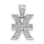 이미지를 갤러리 뷰어에 로드 , 14k White Gold Genuine Diamond Pisces Zodiac Horoscope Pendant Charm
