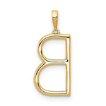 Charger l&#39;image dans la galerie, 14K Yellow White Gold Diamond Initial Letter B Uppercase Block Alphabet Pendant Charm
