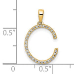 Afbeelding in Gallery-weergave laden, 14K Yellow White Gold Diamond Initial Letter C Uppercase Block Alphabet Pendant Charm
