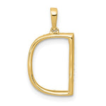 Load image into Gallery viewer, 14K Yellow White Gold Diamond Initial Letter D Uppercase Block Alphabet Pendant Charm

