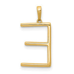 이미지를 갤러리 뷰어에 로드 , 14K Yellow White Gold Diamond Initial Letter E Uppercase Block Alphabet Pendant Charm
