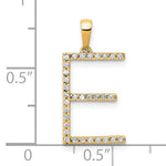 Carica l&#39;immagine nel visualizzatore di Gallery, 14K Yellow White Gold Diamond Initial Letter E Uppercase Block Alphabet Pendant Charm
