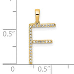 Kép betöltése a galériamegjelenítőbe: 14K Yellow White Gold Diamond Initial Letter F Uppercase Block Alphabet Pendant Charm
