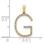 Indlæs billede til gallerivisning 14K Yellow White Gold Diamond Initial Letter G Uppercase Block Alphabet Pendant Charm
