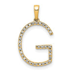 將圖片載入圖庫檢視器 14K Yellow White Gold Diamond Initial Letter G Uppercase Block Alphabet Pendant Charm
