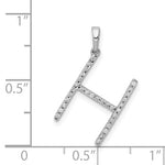 將圖片載入圖庫檢視器 14K Yellow White Gold Diamond Initial Letter H Uppercase Block Alphabet Pendant Charm
