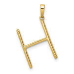 將圖片載入圖庫檢視器 14K Yellow White Gold Diamond Initial Letter H Uppercase Block Alphabet Pendant Charm
